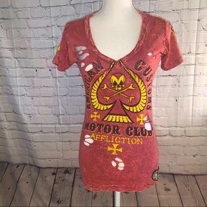 Affliction distressed T-shirt size small